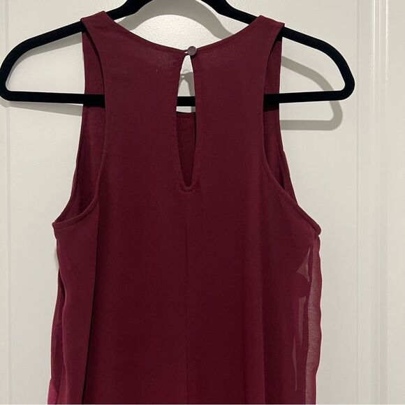 Xhilaration Women's Sleeveless Shift Dress Burgundy Polka Dot Size Small Lined - Picture 8 of 8